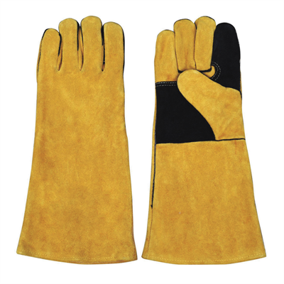 Guantes De Cuero De La Seguridad De Construcción Aislados En